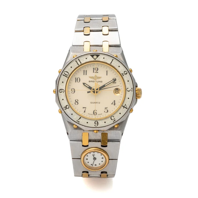 Breitling BREITLING REF. 81950, CHRONOMAT WITH BLACK DIAL, 18K YELLOW GOLD, ORIGINAL SET k