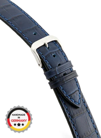 RIOS Grained Leather Orlando - Navy - Alligator Grained 5220/RI kol saati