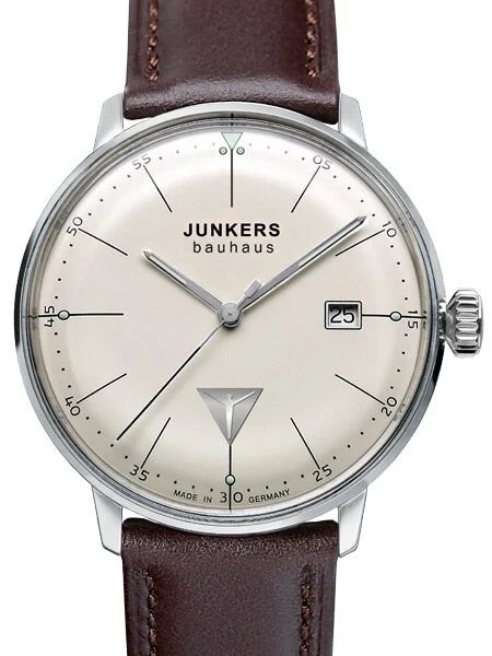 Junkers Bauhaus Swiss Quartz Watch with Domed Hesalite Crystal #6070-5 kol saati
