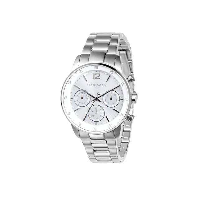 MONTROUGE PRIM Multifunction watch with Silver Dial and Metal Links Strap CMR.1004 kol saa