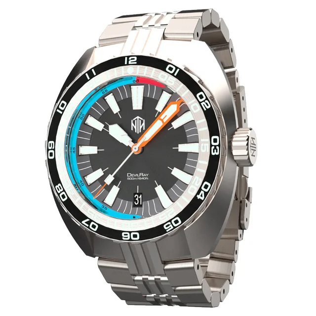 NTH DevilRay 500-Meter Automatic Dive Watch with Black Dial and Date #WW- -DRKD WW-NTH-DRK