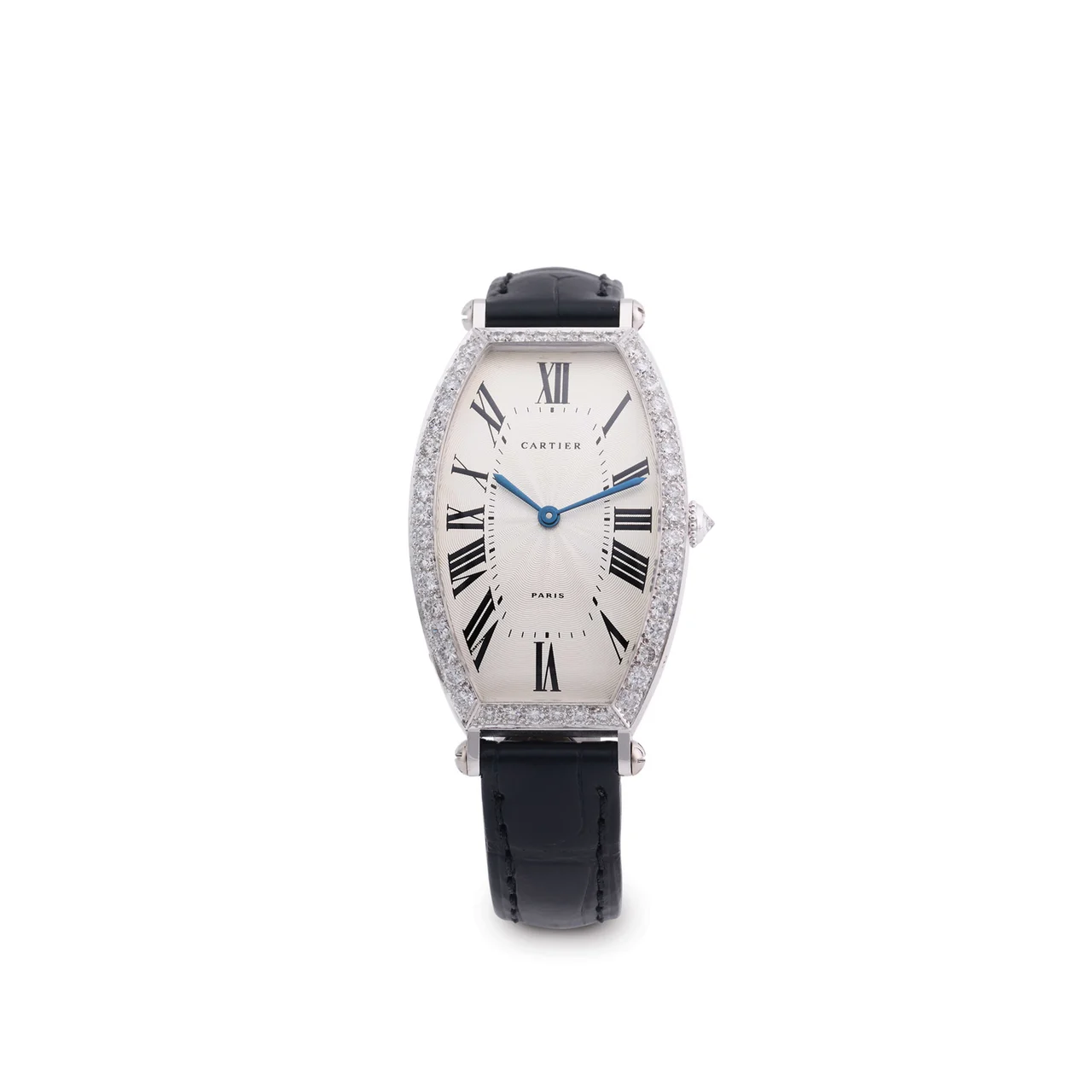 Cartier CARTIER, REF. WA502451, TONNEAU, 18K WHITE GOLD AND DIAMONDS kol saati