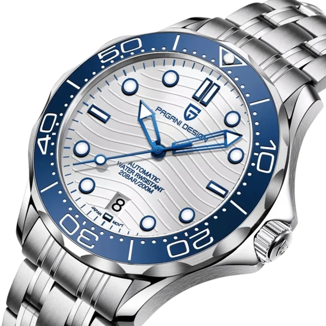 Pagani Design 14:200005100#Blue White 200M;200007763:201336100;5:56964930#SEIKO NH35 kol s