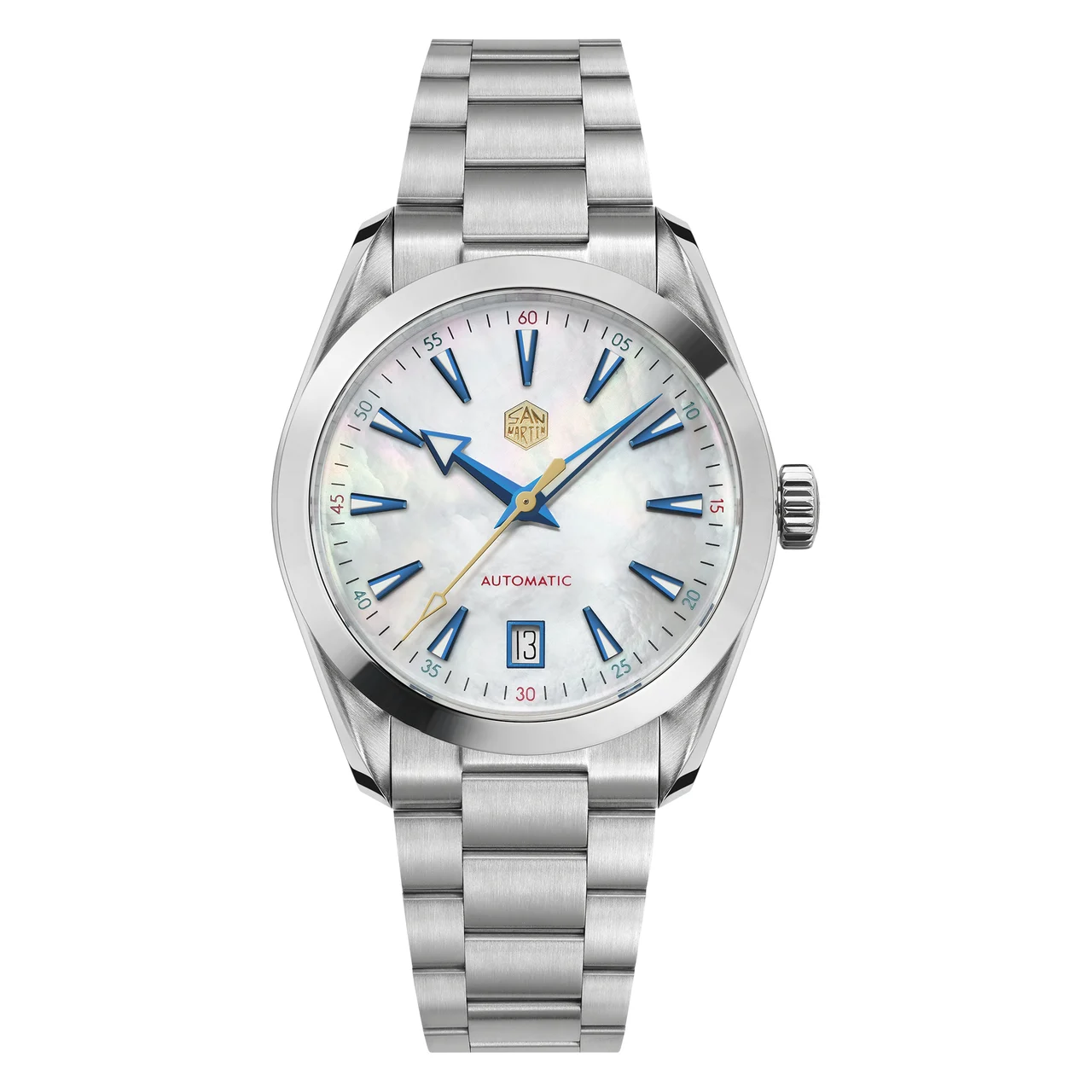 San Martin Watchdives x 38mm Chronometer Automatic Watch SN0113W V2 圣马丁定制-SN0113CW-ST2130机芯-蓝面 38 mm kol saati