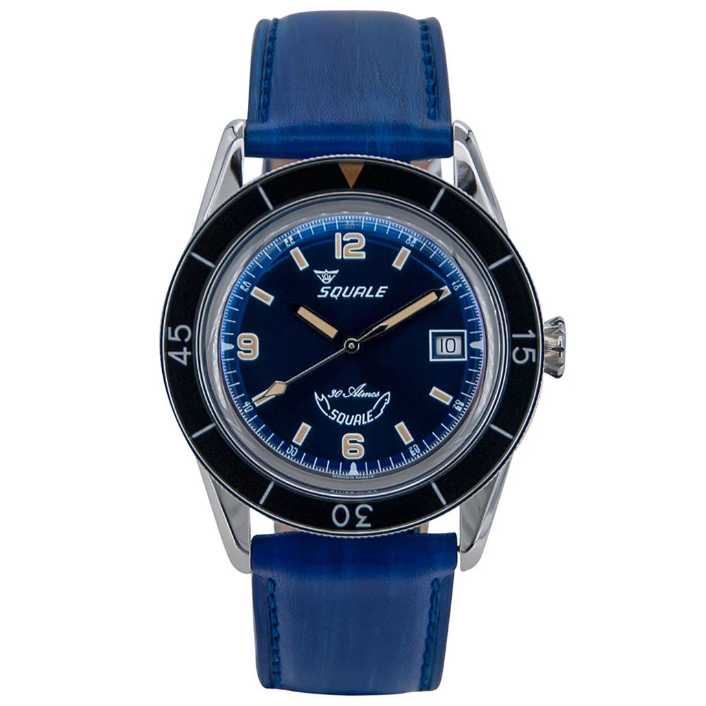 Squale Meter Swiss Made Automatic Dive Watch with Blue Dial #SUB-39BL 39 mm kol saati