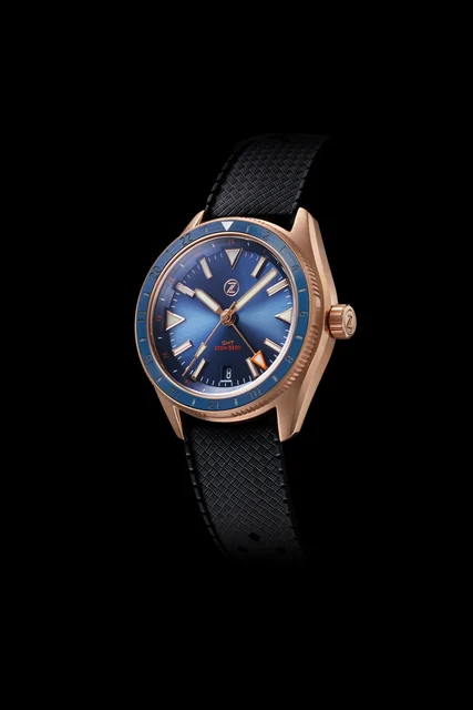 Zelos Horizons GMT 200m Bronze 'Cobalt Blue' kol saati