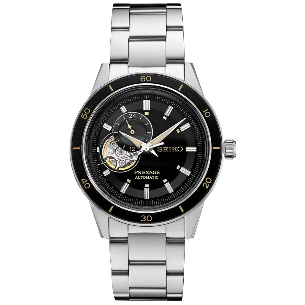 Seiko Presage Automatic Open-Heart Watch with 24-Hr Sub-Dial and 40mm Case #SSA425 40 mm kol saati