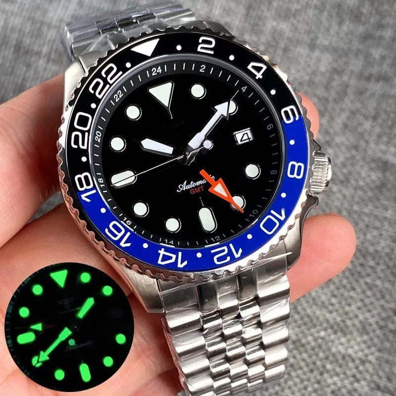Tandorio Dive 41mm NH34 GMT Watch NH34A Sapphire 20Bar TD228 14:200000080#orange nologo 41 mm kol saati