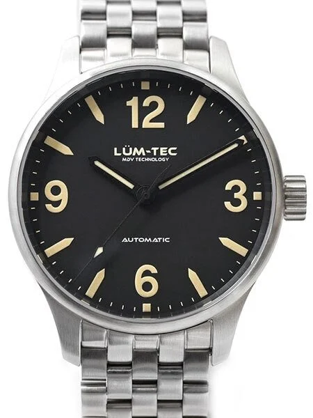 Lum Tec Lum-Tec 38mm Automatic Dress Watch with Double Curved AR Sapphire Crystal #C5 kol
