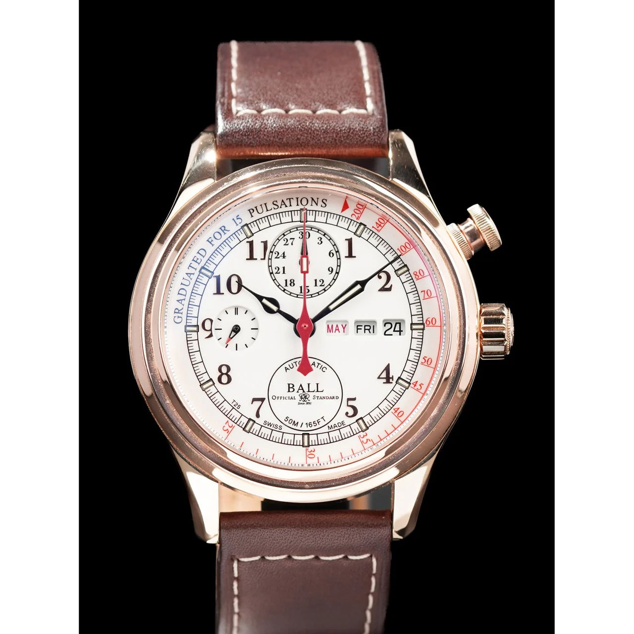 Ball Watch Trainmaster Doctor Chronograph CM1032D-PG-L1J-WH POC210000084341 43 mm kol saati