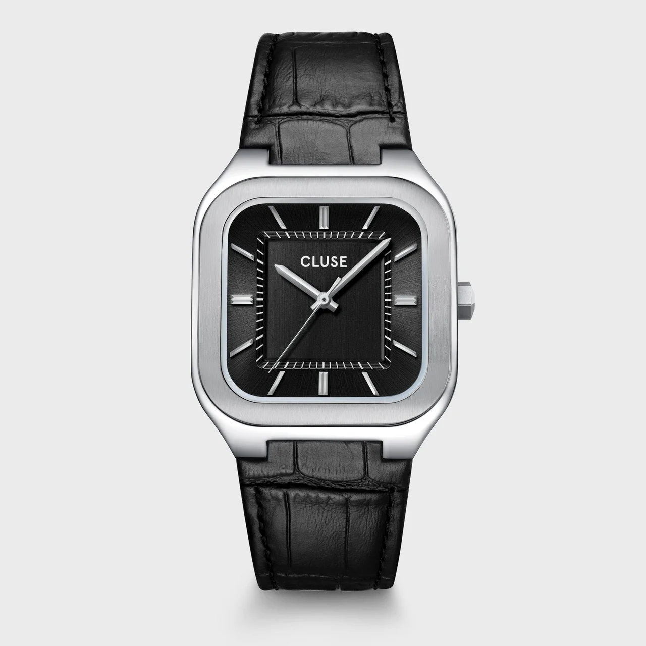 CLUSE Quadrus Watch Leather, Black, Silver Colour CW25703 35 mm kol saati