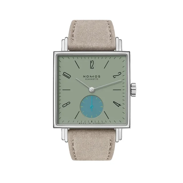 NOMOS Glashütte Tetra Salvia Sapphire Back 29.5mm - Sage Green on Strap 439 kol saati