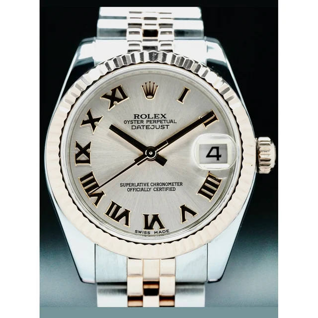 Rolex Date Just Pink Dial Roman Numerals 210000052646 kol saati