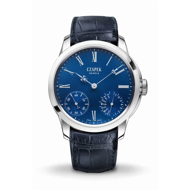 CZAPEK Quai Des Bergues Sapphire Blue S 38.5 mm Custom Engraved 1031 kol saati