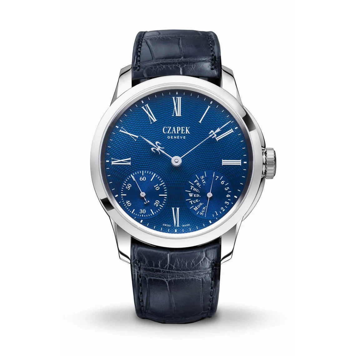 CZAPEK Quai Des Bergues Sapphire Blue S 38.5 mm Custom Engraved 1031 38.5 mm kol saati