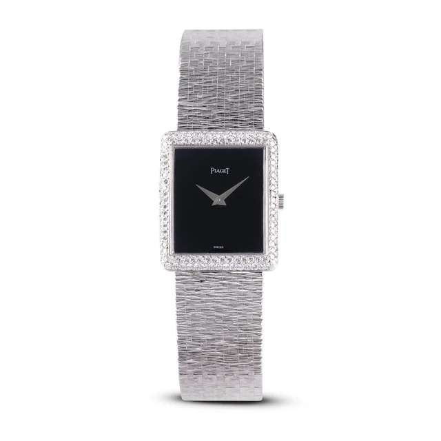 Piaget PIAGET REF. 91505 A6, ONYX, 18K WHITE GOLD WITH DIAMONDS kol saati