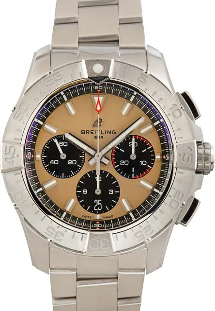 Breitling Avenger B01 Chronograph 44 Beige Dial Stainless Steel AB0147101A1A1 kol saati