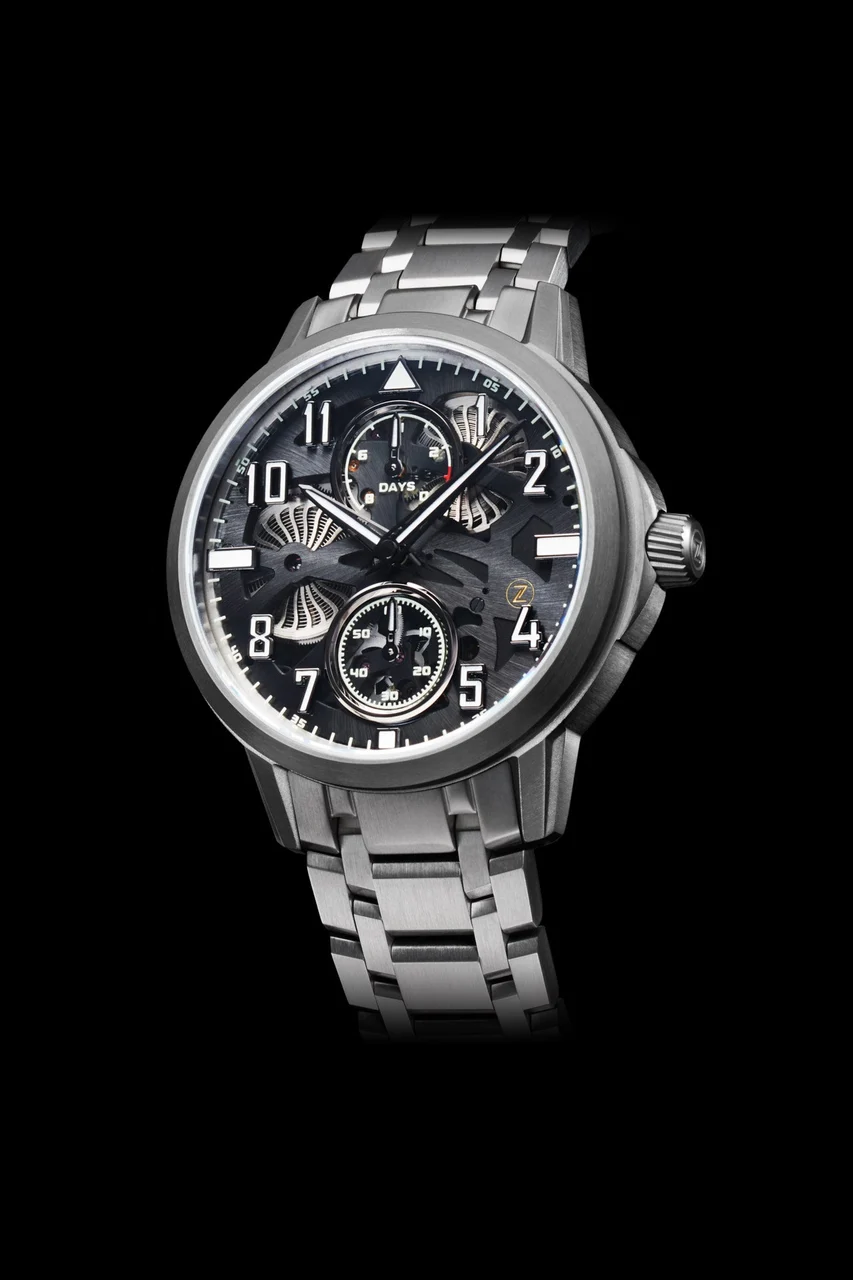 Zelos Mirage 8 Days Titanium 'Anthracite' 48 mm kol saati