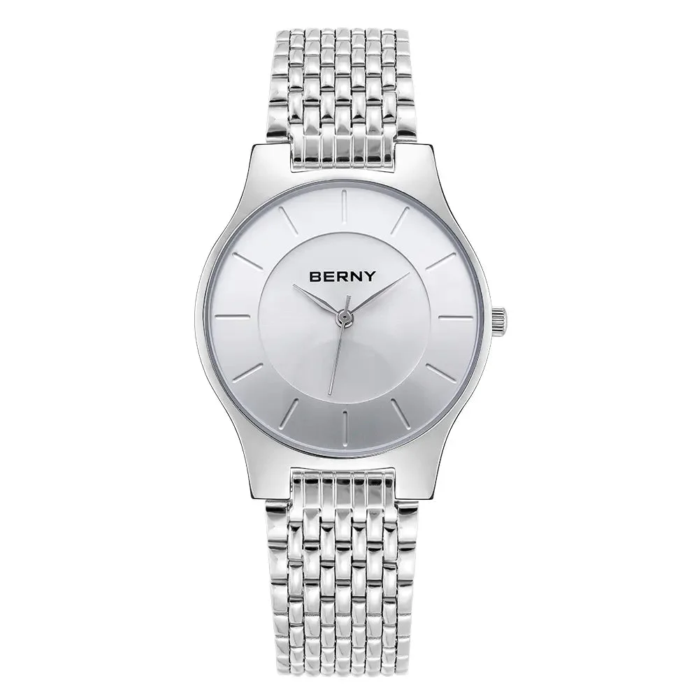 BERNY Men Quartz Ultra-thin Movement Watch-2198M 2198M-B kol saati