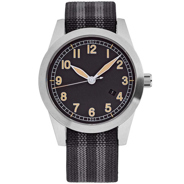 Islander USA Assembled Ameriquartz Field Watch with 40mm Stainless Steel Case and AR Sapph
