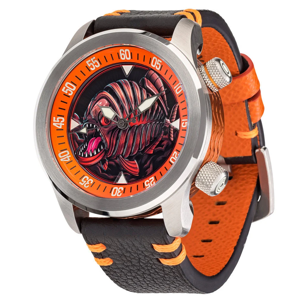 Ocean Crawler Piranha Orange Diver 2023 #OC-PRN-ORG kol saati