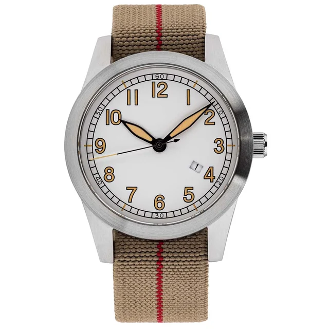 Islander USA Assembled Ameriquartz Field Watch with 40mm Stainless Steel Case and AR Sapph