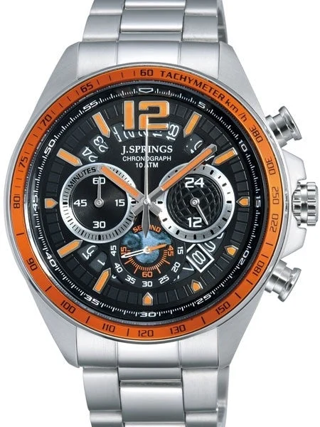 J. Springs Quartz Chronograph Watch with 60-minute Stopwatch Function and 24-hour Sub-Dial #BFJ001 45 mm kol saati
