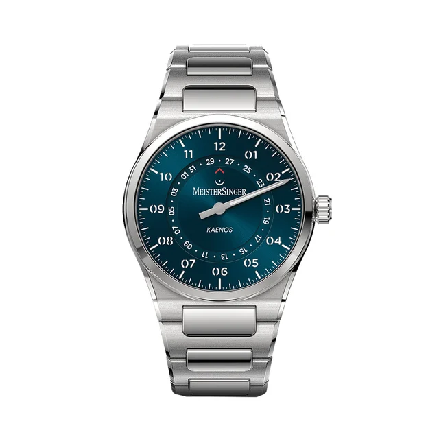 Meistersinger Kaenos Open Date 40mm - Petrol Blue on Bracelet KSOD939 kol saati