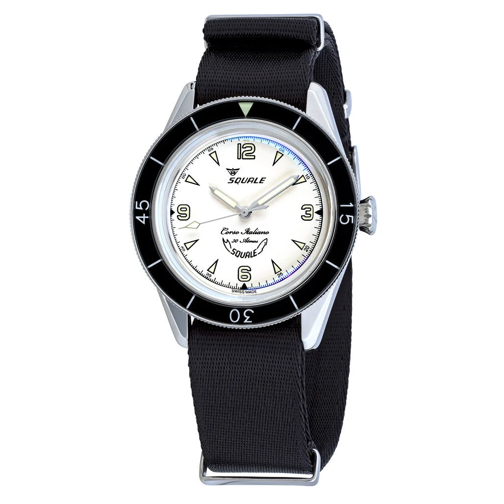 Squale Limited Edition Swiss Made Automatic Dive Watch with White Dial #SUB-3920-Artico 39 mm kol saati