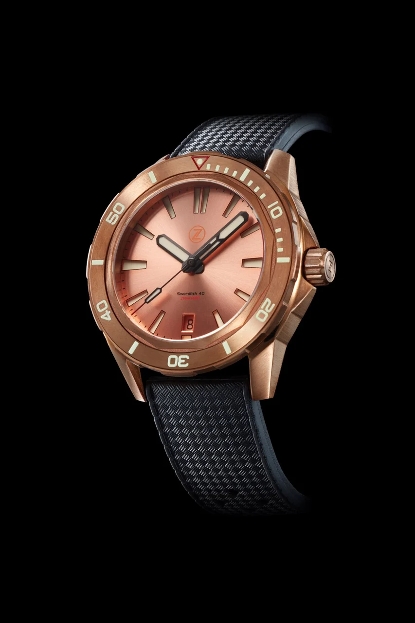 Zelos Swordfish 40mm Bronze Salmon 40 mm kol saati