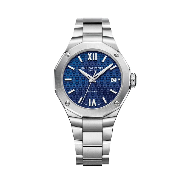 Baume Et Mercier Riviera 10679 Automatic Date 36mm - Blue on Bracelet M0A10679 kol saati