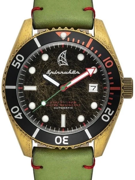 Spinnaker Wreck Automatic Vintage Style Sports Watch with Distressed IP Case #SP-5051-02 44 mm kol saati