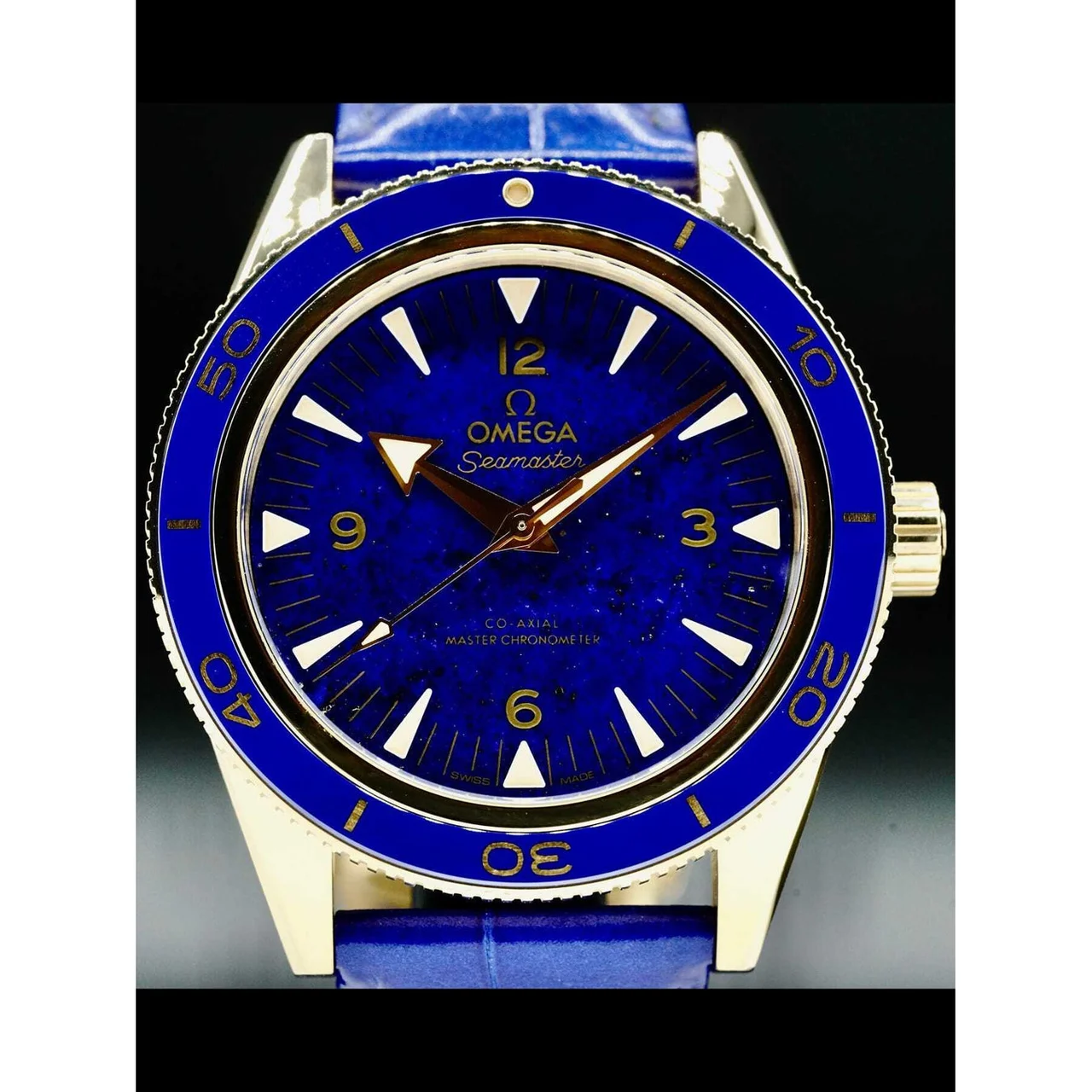 OMEGA Seamaster Yellow Gold Blue Chronometer 41mm 234.63.41.21.99.002 210000036209 41 mm kol saati