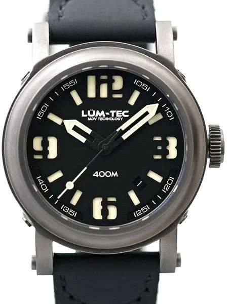Lum Tec Lum-Tec 42mm High-Beat Automatic Watch with AR Sapphire Crystal #400M-1 42 mm kol saati