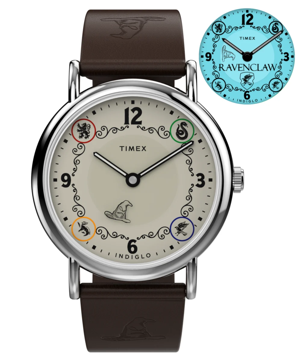 Timex Harry Potter x Weekender Ravenclaw House 38mm Leather Strap Watch TW2Y76500 38 mm kol saati