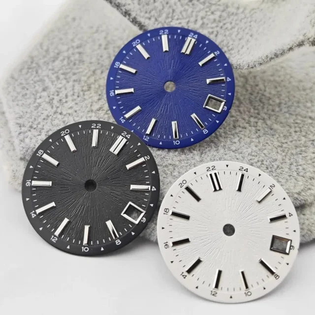Tandorio Modified 28.5mm Watch Dial Radial Pattern Surface with Single Date Watch Modifica