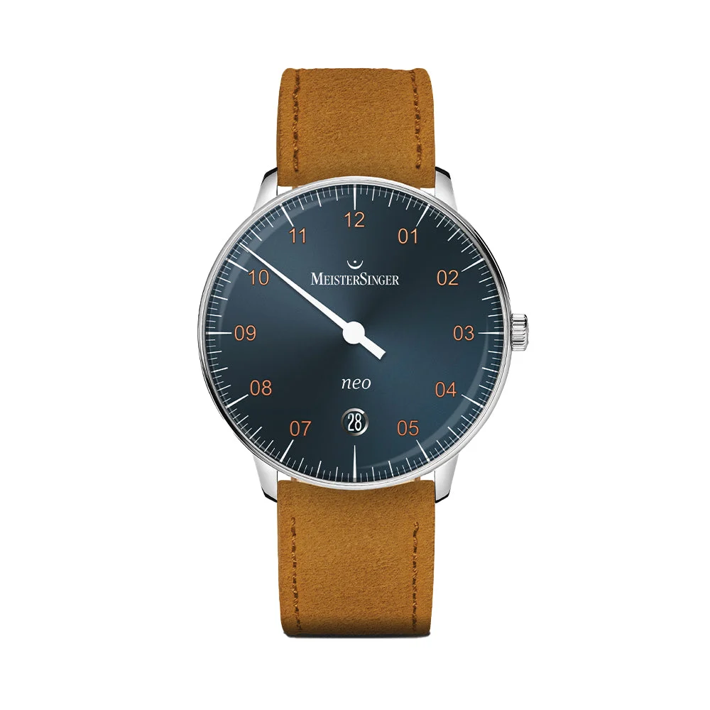 Meistersinger Neo Automatic 36mm - Grey on Velour Leather Strap NE917G_SV13 36 mm kol saati