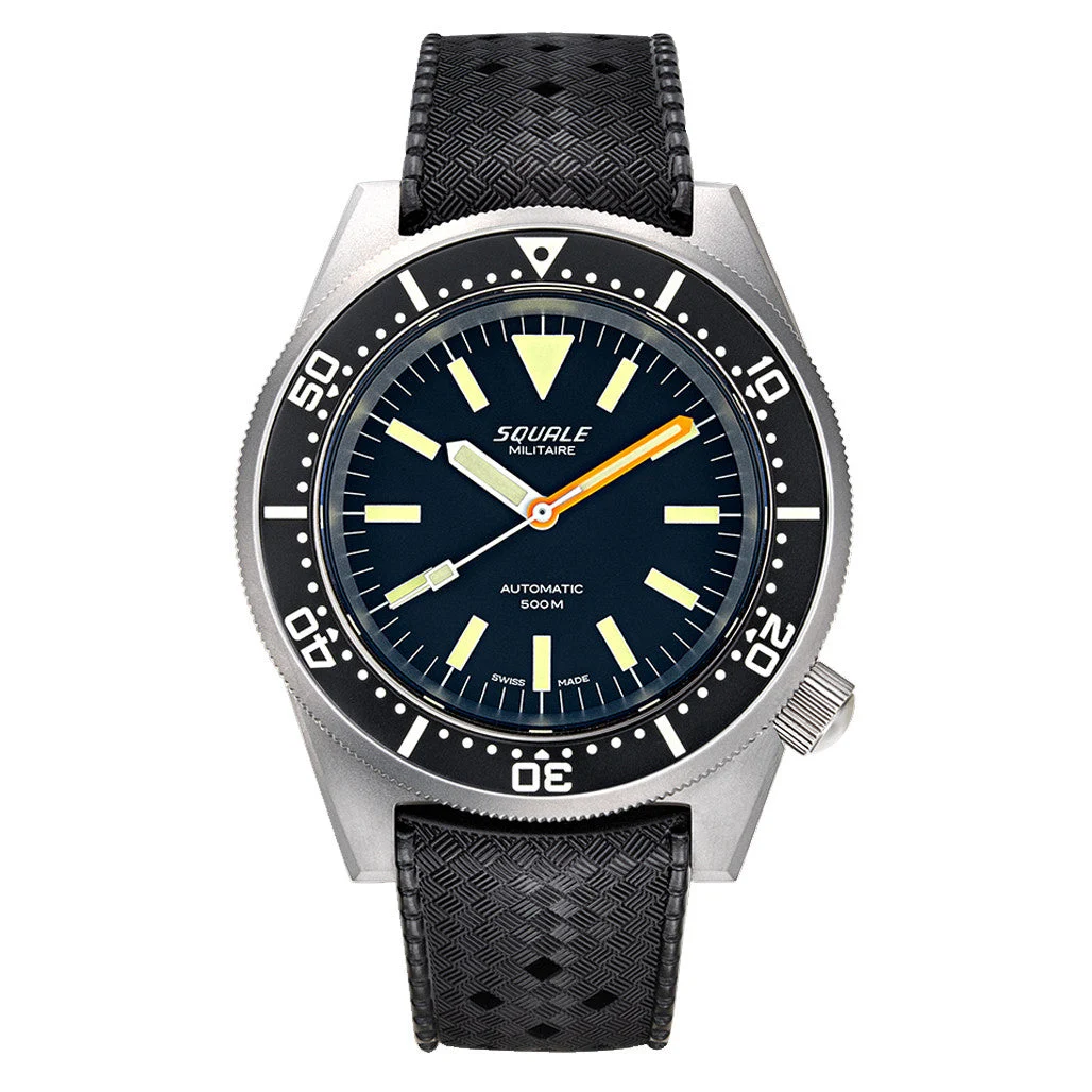 Squale Militaire 500 Meter Swiss Automatic Dive Watch with Blasted Finish Case #1521-026-MIL-B 42 mm kol saati
