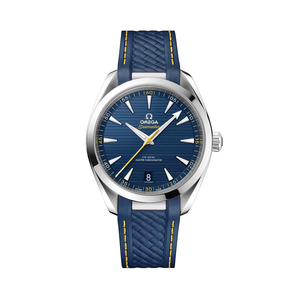 OMEGA Seamaster Aqua Terra 150M 41mm - Blue on Rubber Strap O22012412103009 41 mm kol saati