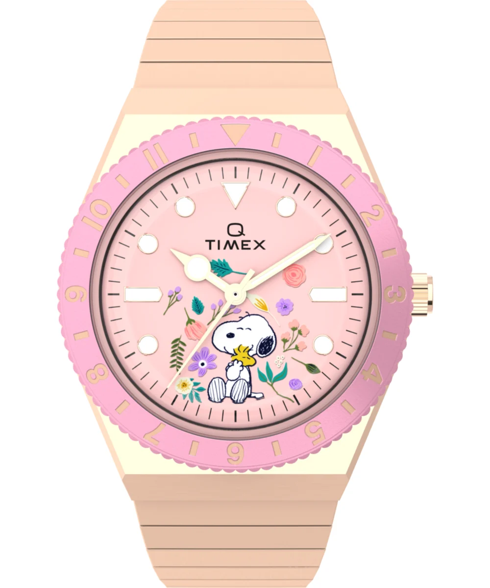 Timex Peanuts® Q ® In Bloom 36mm Stainless Steel Expansion Band Watch TW2W83800VQ 36 mm kol saati