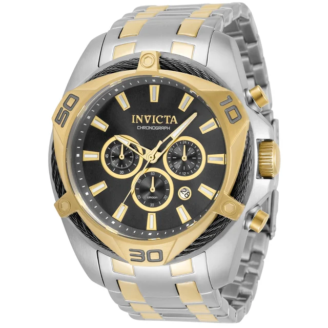 Invicta Bolt Tensora Watch - 50mm, Steel, Gold (ZG-34127) kol saati
