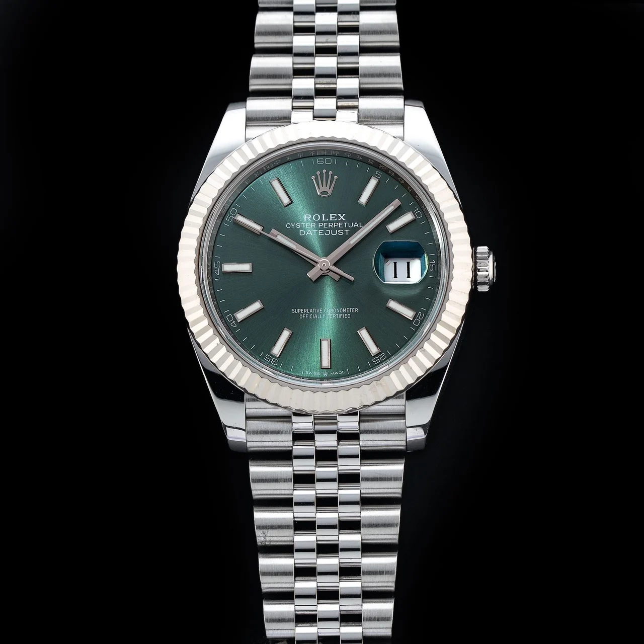 Rolex Date Just 41 Mint Green 210009N33276 41 mm kol saati