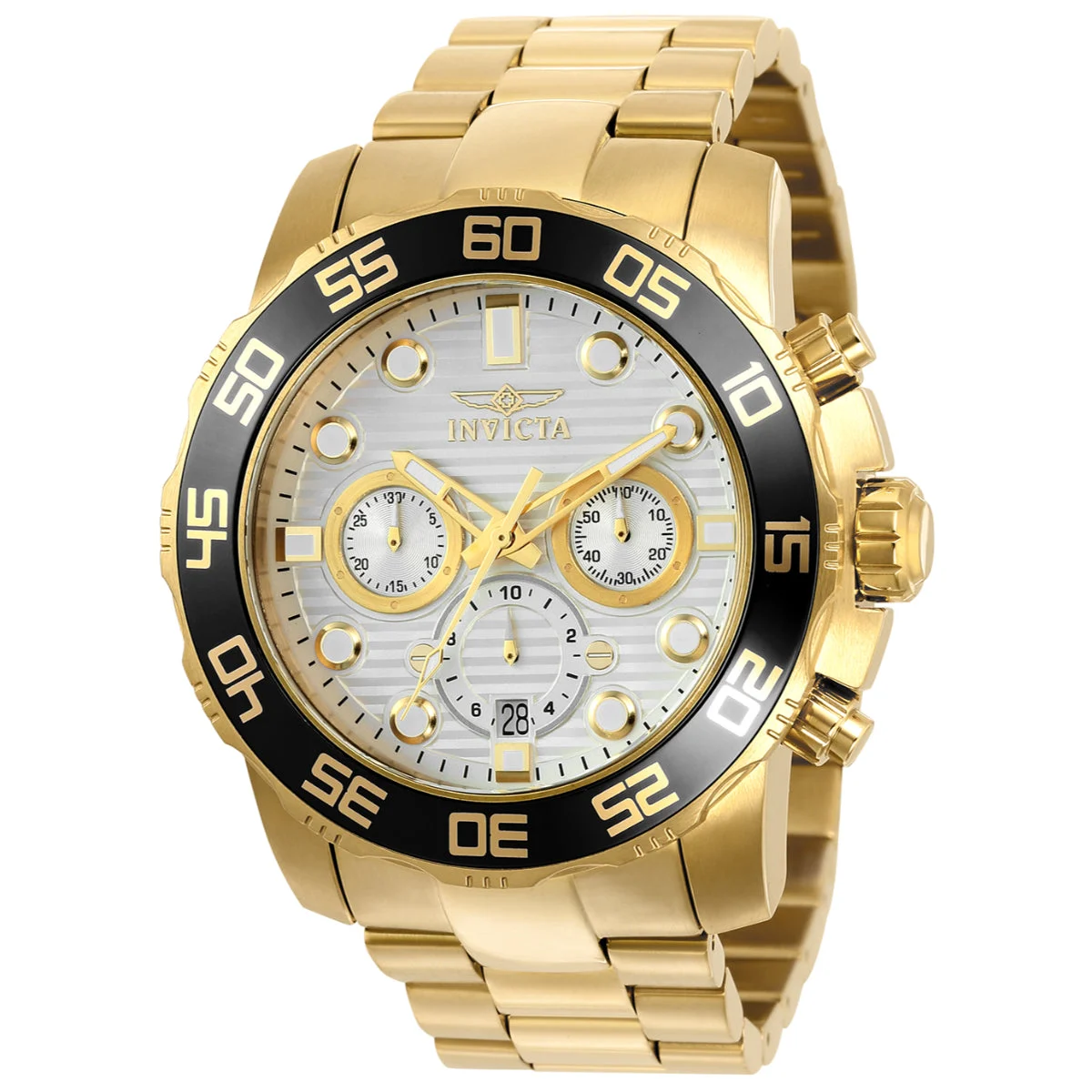 Invicta Pro Diver SCUBA Watch - 50mm, Gold (ZG-22229) 50 mm kol saati