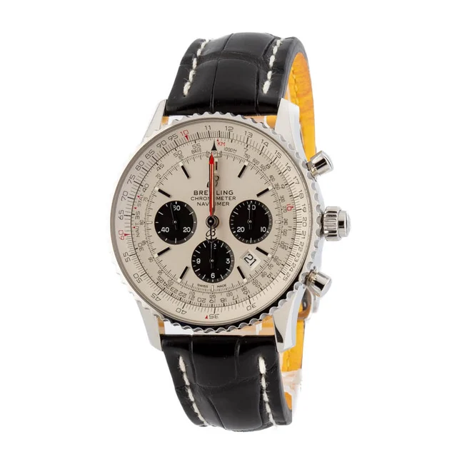 Breitling Navitimer B03 Chronograph Rattrapante Silver Dial AB0311211G1P1 kol saati
