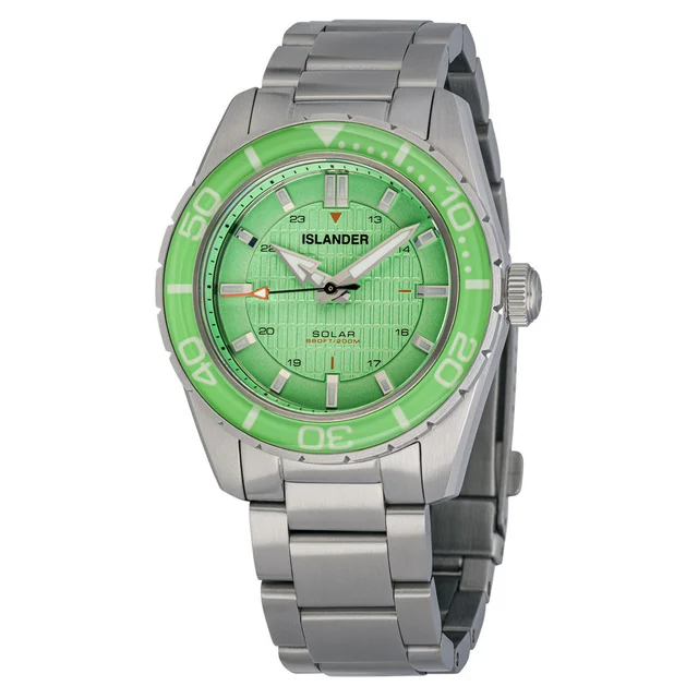 Islander Saltaire 38mm Solar Dive Watch with Mint Green Dial #ISL-280 kol saati