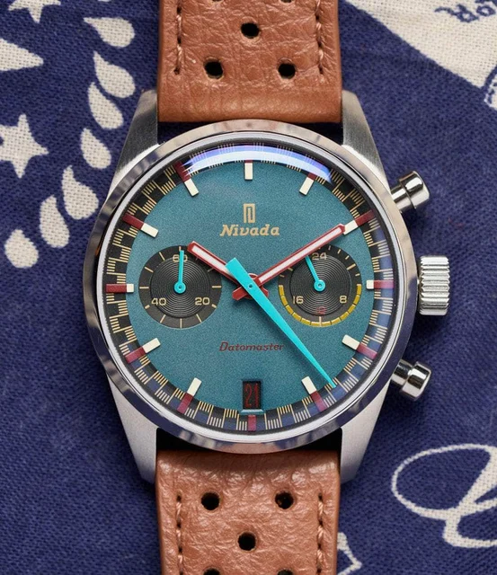 Worn & Wound Nivada Grenchen x Datomaster VK64 VK64-Blue kol saati
