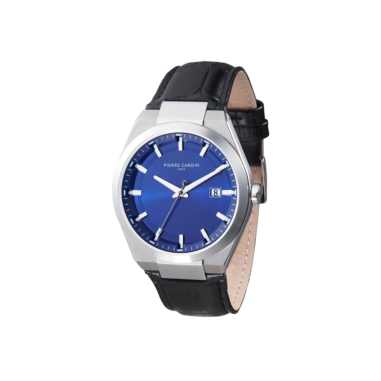 Batignolles Robust Stainless Steel watch with Blue Dial and Black leather Strap CML.0024 42 mm kol saati