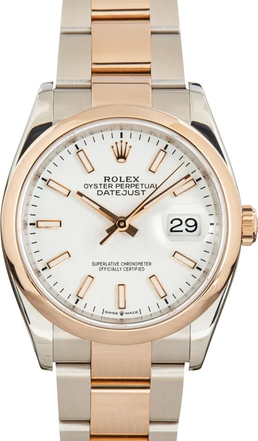 Rolex ROLEX REF. 126201 DATEJUST PINK GOLD AND STAINLESS STEEL kol saati