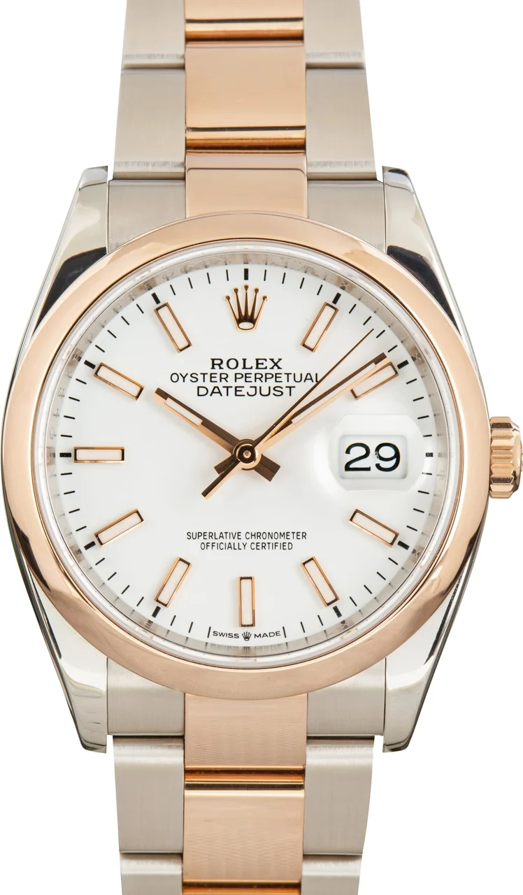 Rolex ROLEX REF. 126201 DATEJUST PINK GOLD AND STAINLESS STEEL kol saati