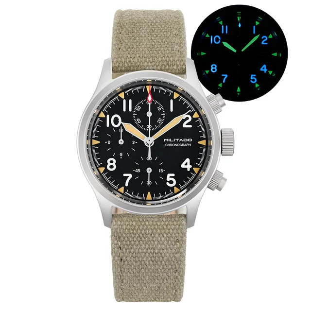 Tactical Frog Militado-WD1868计时表- 带历- 黑尼龙 - 350 kol saati